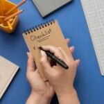 notebook with list desk top view